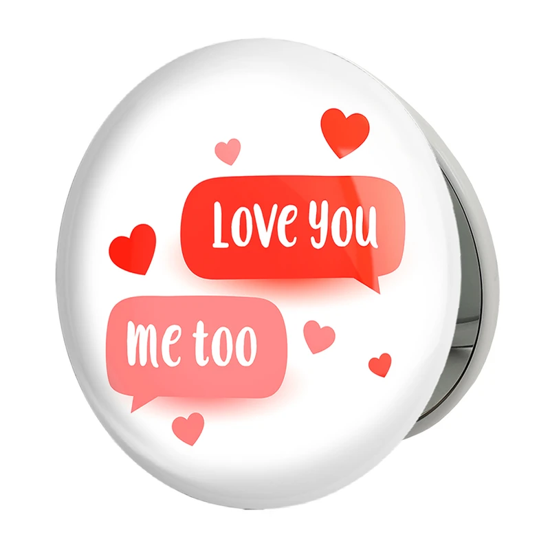 آینه جیبی خندالو طرح عاشقانه مدل تاشو کد 27146 