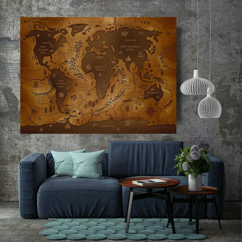  پوستر طرح نقشه جهان آنتیک جهان مدل PO1274