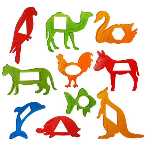 شابلون مدل کلبه حیوانات کد 130122 مجموعه 10 عددی