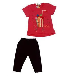 ست تی شرت و شلوارک دخترانه مدل 03944