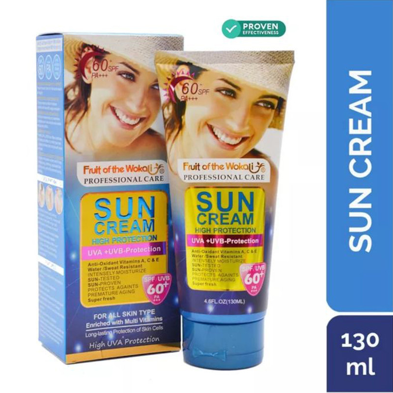 کرم ضد آفتاب بدون رنگ وکالی مدل SPF60 محافظ UVA ،UVB و +++PA، ضد آب، ضد پیری، مناسب برای انواع پوست حجم 130 میلی‌لیتر