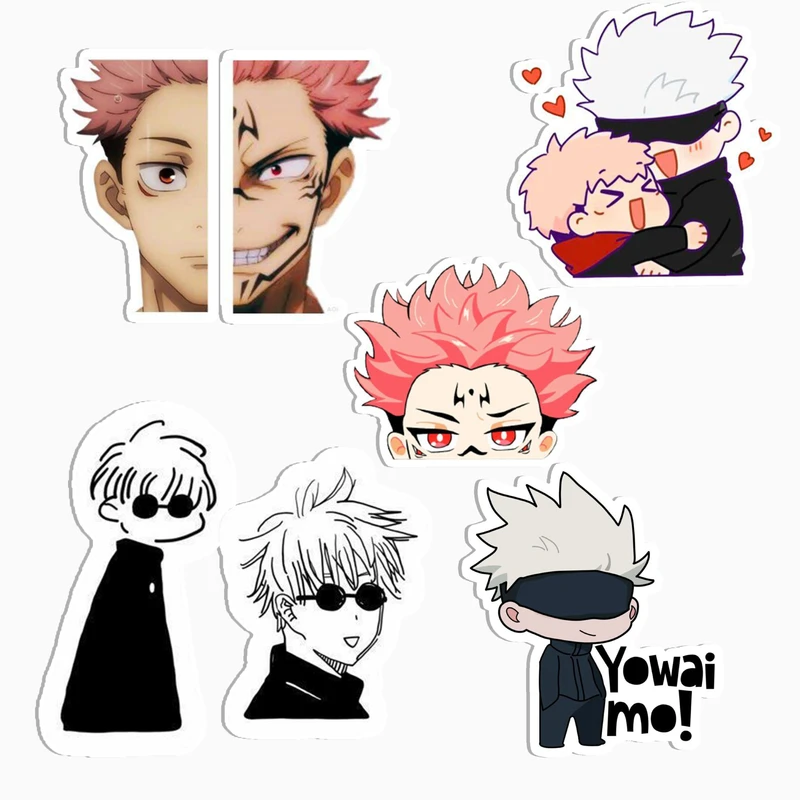 استیکر لپ تاپ و موبایل گوفی طرح انیمه جوجوتسو مجموعه 6 عددی 
