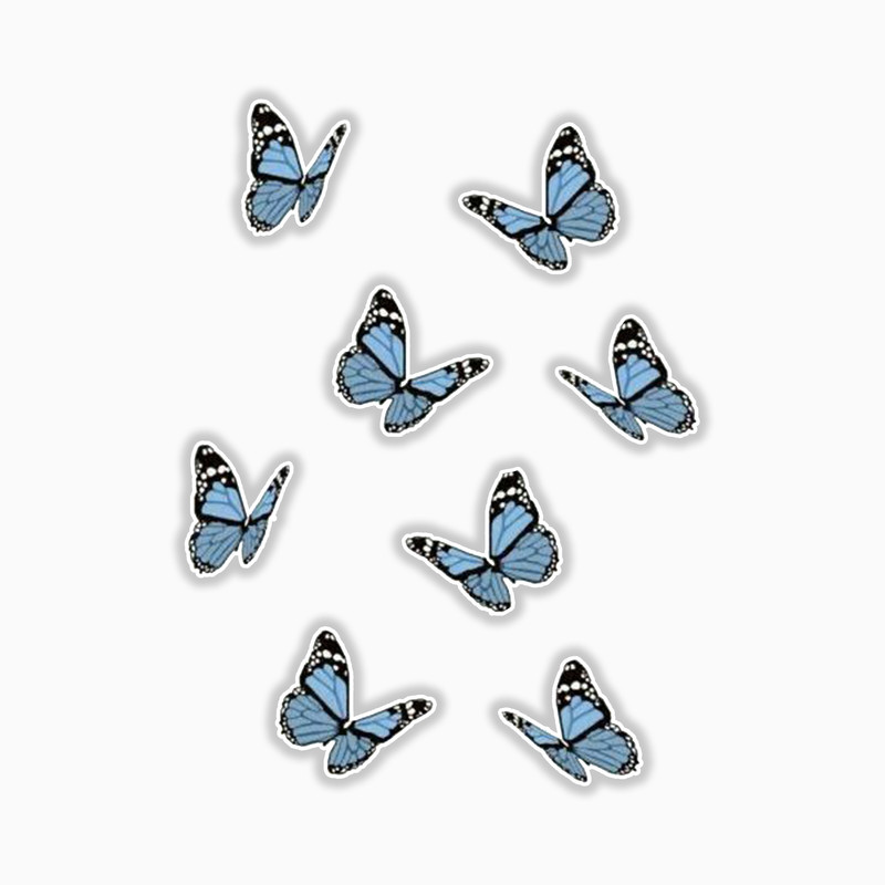 استیکر لپ تاپ و موبایل بووم طرح پروانه کد 167 مدل butterfly مجموعه 8 عددی