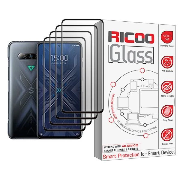 محافظ صفحه نمایش ریکو مدل Glass MIX004 مناسب برای گوشی موبایل شیائومی Black Shark 4 Pro بسته چهار عددی