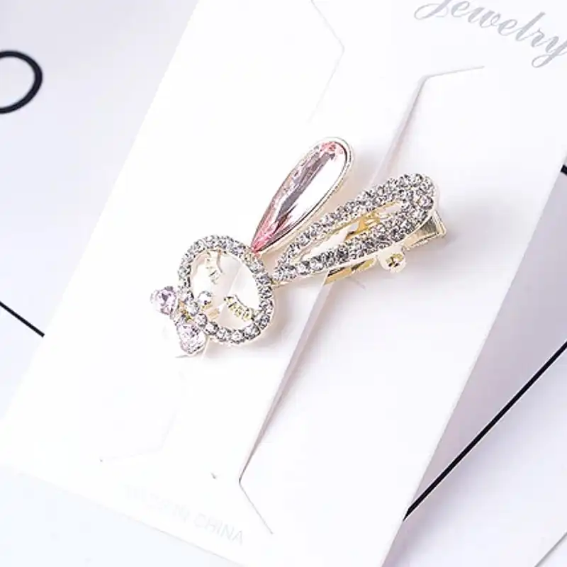 گیره مو زنانه مدل نگین دار مجلسی طرح خرگوشی کد brg 5759