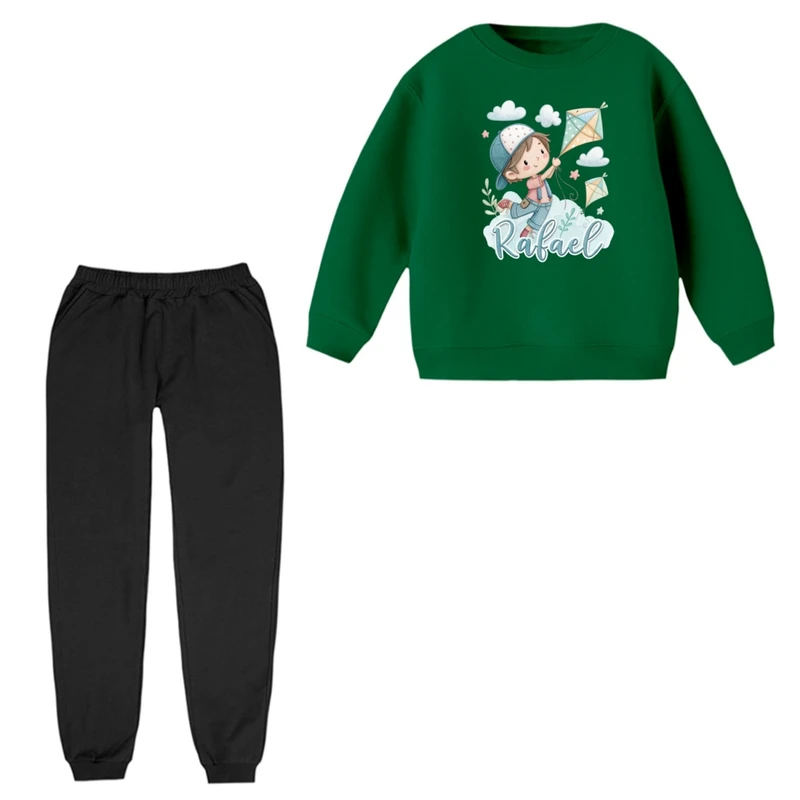 ست سویشرت آستین بلند و شلوار راحتی بچگانه مدل دخترک کد 26