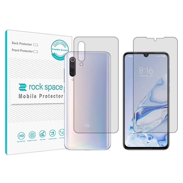 محافظ صفحه نمایش شفاف راک اسپیس مدل HyGEL مناسب برای گوشی موبایل شیائومی Mi 9 Pro 5G به همراه محافظ پشت
