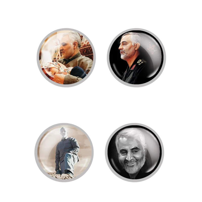  مگنت طرح شهید حاج قاسم سلیمانی کد 14 بسته 4 عددی