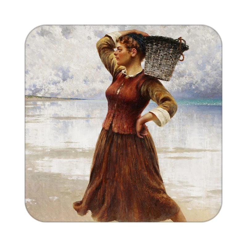 زیر لیوانی کاکتی طرح نقاشی رنگ روغن مدل mg10538