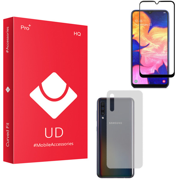محافظ صفحه نمایش یو دی مدل HQ مناسب برای گوشی موبایل سامسونگ Galaxy A50 به همراه محافظ پشت گوشی