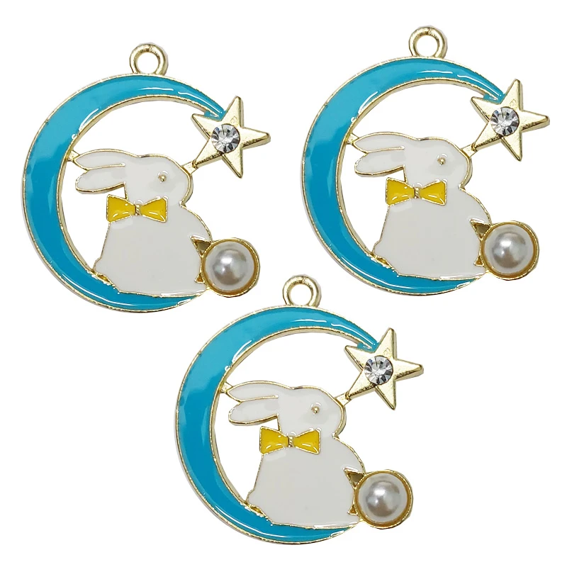 آویز گردنبند زنانه مدل خرگوش و ستاره کد 38 مجموعه 3 عددی