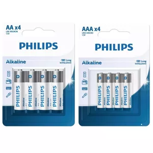 باتری قلمی و نیم قلمی فیلیپس مدل Alkaline بسته هشت عددی