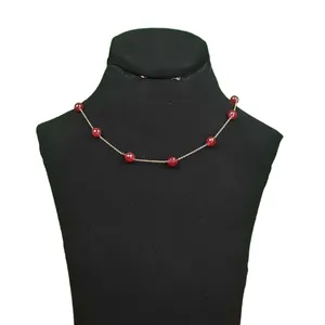 گردنبند نقره زنانه مدل سنگی عقیق