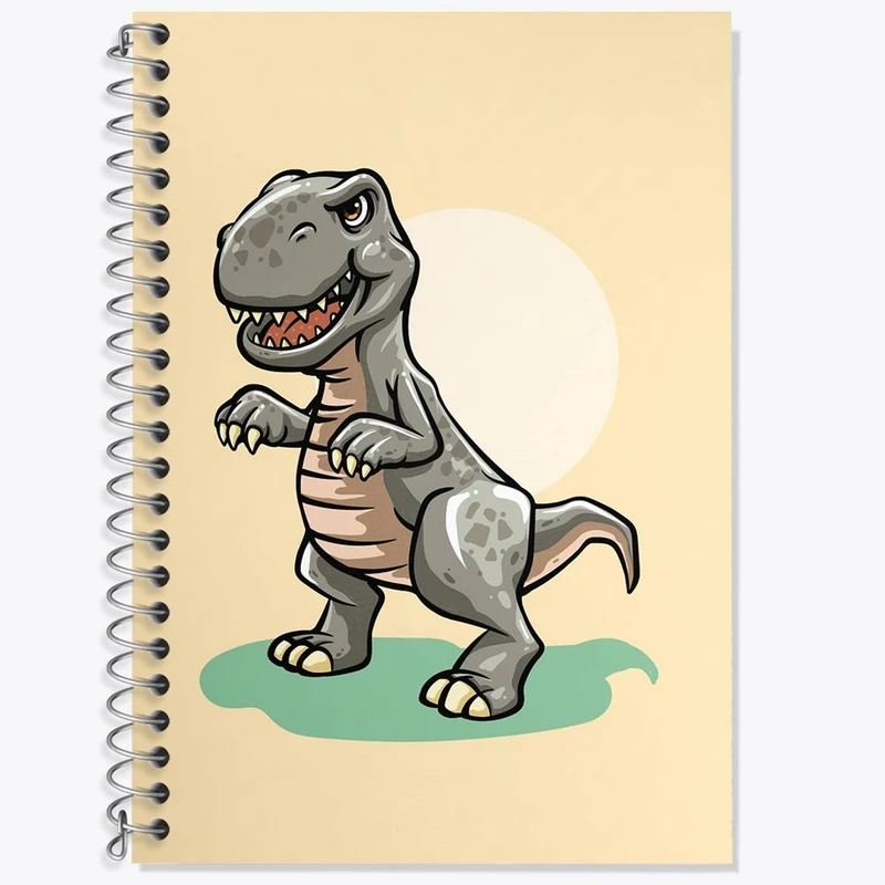 دفتر زبان 50 برگ خندالو مدل دو خط طرح دایناسور بامزه کد 29279