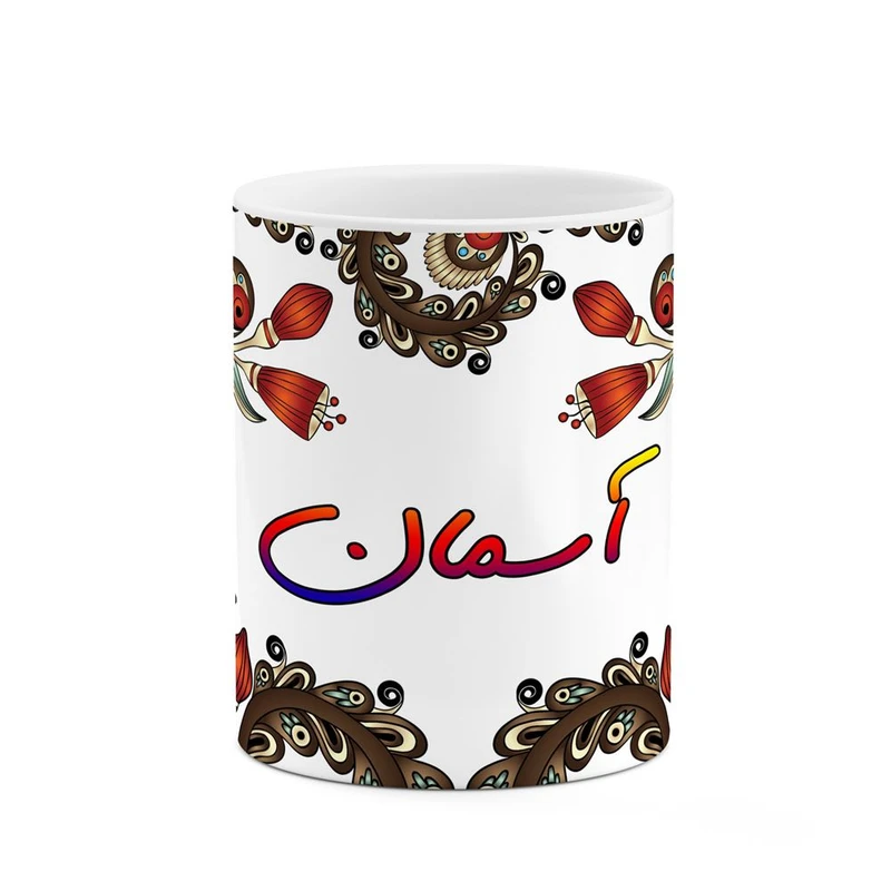 ماگ کاکتی مدل اسم آسمان طرح سنتی گل و بته کد mgh43621
