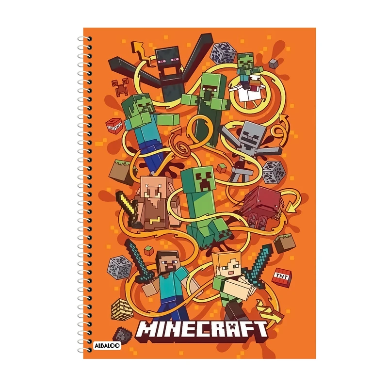 دفتر زبان 50 برگ آلبالو طرح ماینکرافت کد 2091