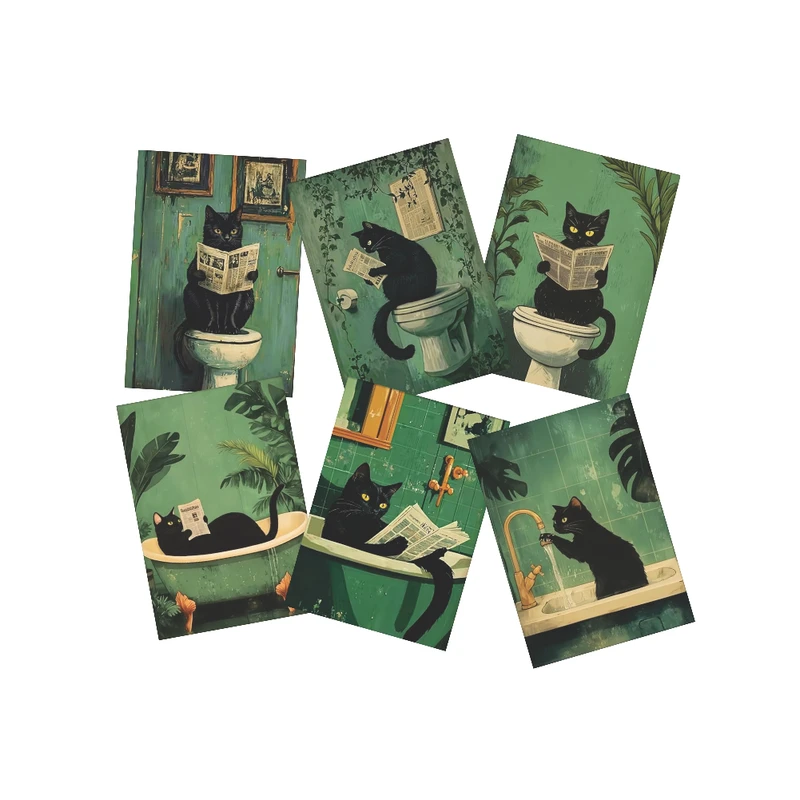 استیکر طرح گربه کد STCAT1000 بسته 6 عددی