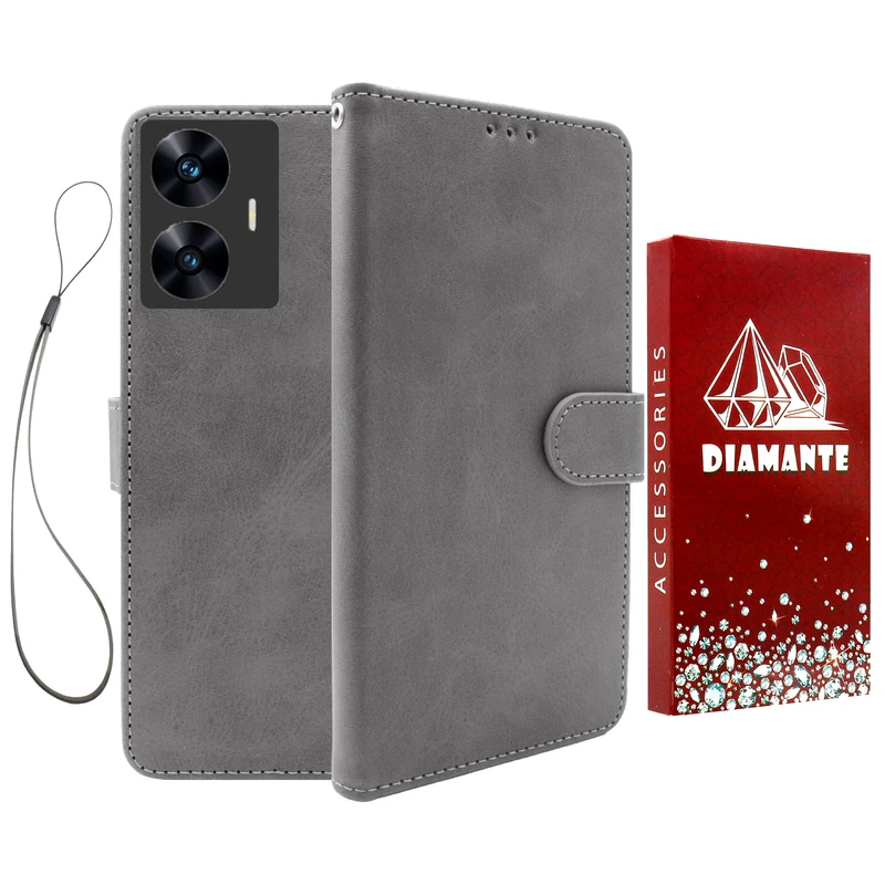 کیف کلاسوری دیامانته مدل Chanta Rd مناسب برای گوشی موبایل ریلمی C55 به همراه بندآویز