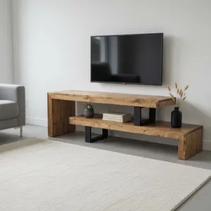 میز تلویزیون دیواری مدل پازلی  مناسب برای تلویزیون تا 52 اینچ مجموعه دو عددی