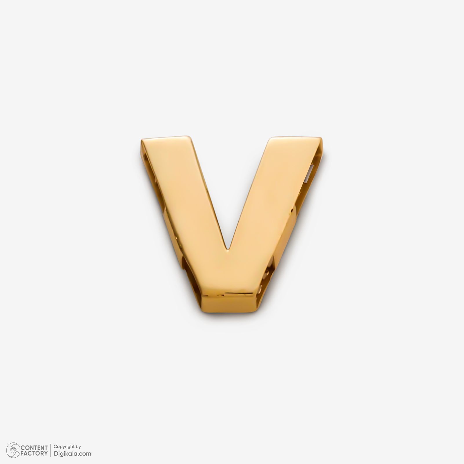 آویز گردنبند طلا 18 عیار زنانه گلدم طرح حرف V کد pe144006 -  - 2