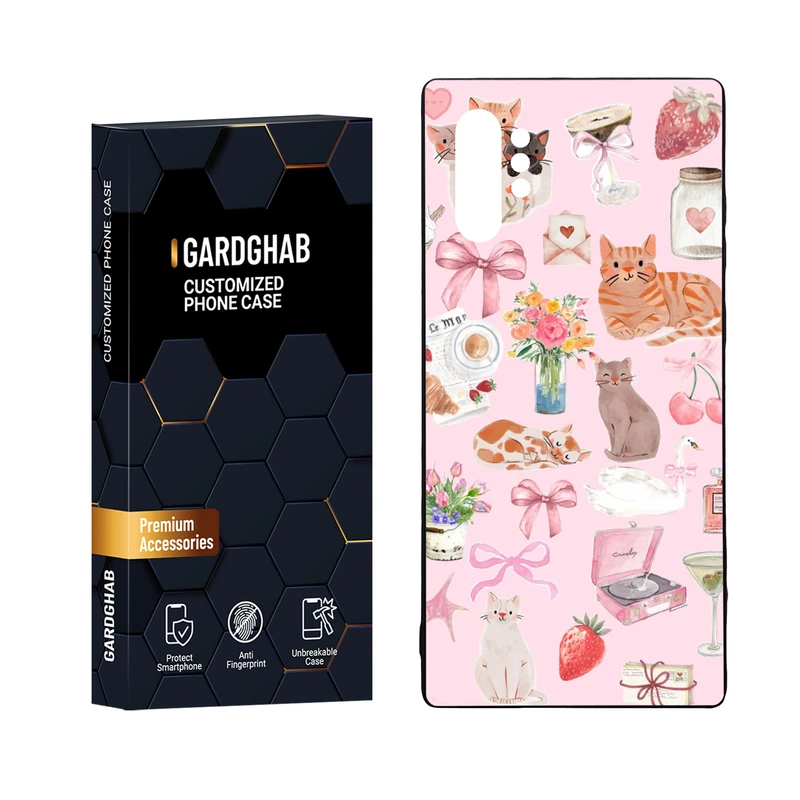 کاور گارد قاب مدل دور ژله ای پشت گلس فانتزی مناسب برای گوشی موبایل سامسونگ Galaxy Note 10 Plus