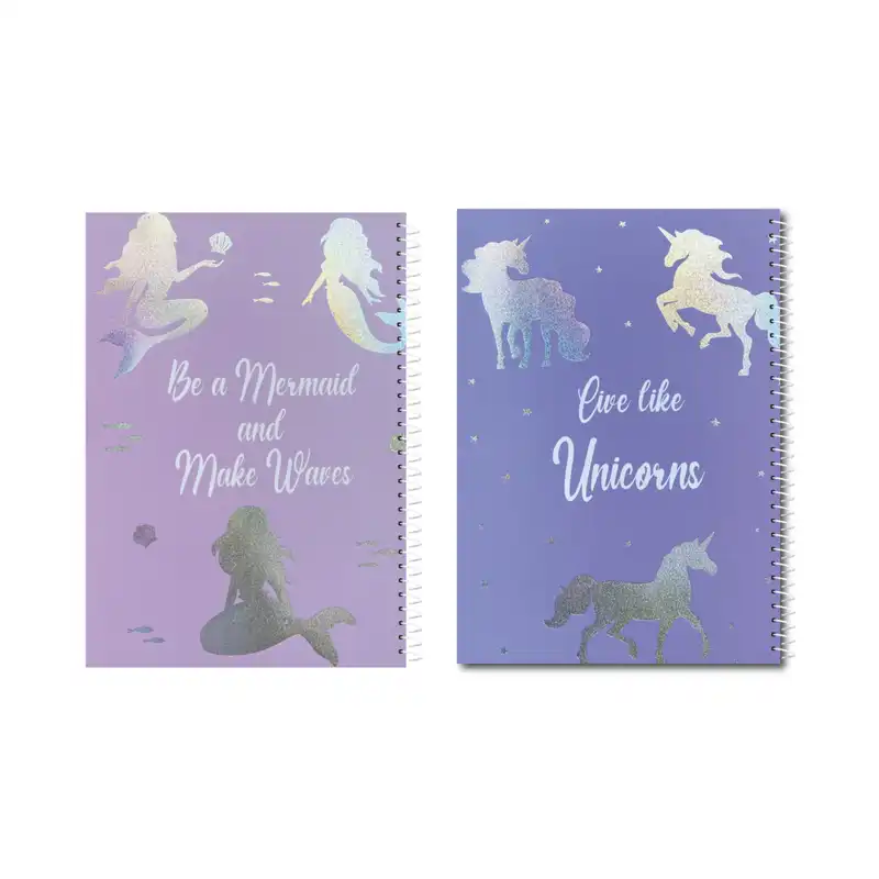 دفتر مشق 80 برگ ویکدی مدل اسب تک شاخ و پری دریایی مجموعه 2 عددی