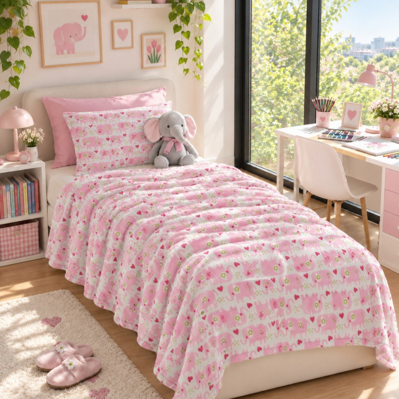 پتو مسافرتی 1 نفره مدل فیل سایز 160×220 سانتی‌متر