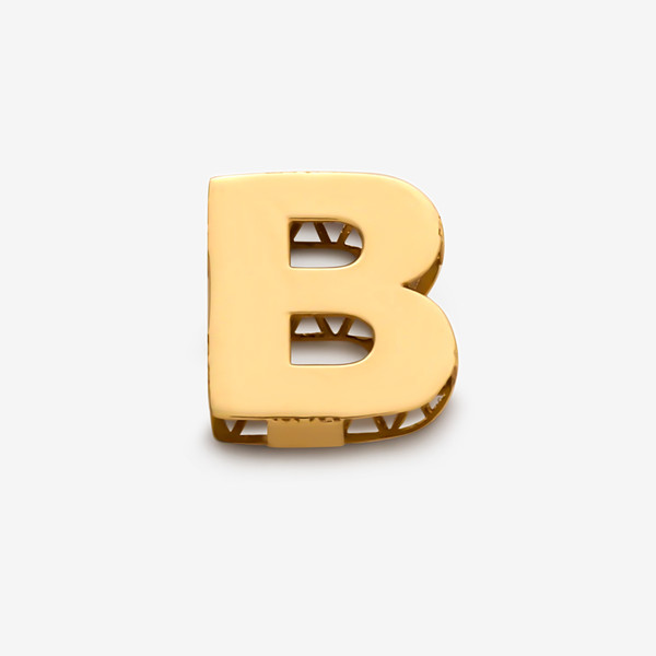 آویز گردنبند طلا 18 عیار زنانه گلدم طرح حرف B کد pe144009