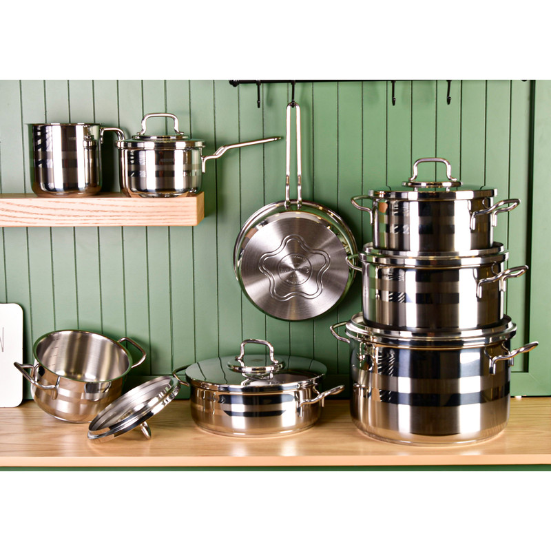 سرویس قابلمه و تابه استیل 14 پارچه کرکماز مدل ASTRON کد 2053