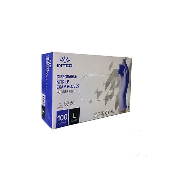 دستکش نیتریل اینتکو مدل 01 سایز لارج بسته 100 عددی