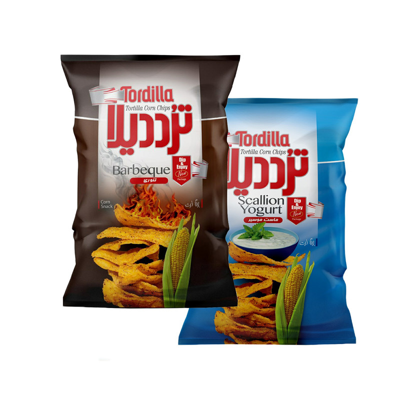 چیپس ذرت ترددیلا طعم تنوری و ماست موسیر - 100 گرم  بسته 2 عددی