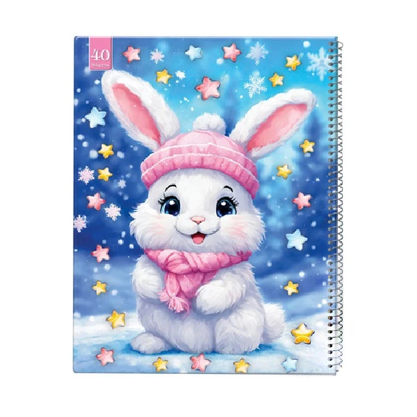 دفتر مشق 50 برگ طرح خرگوش کلاه دار کد 197