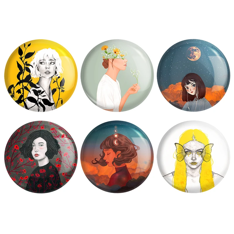 مگنت خندالو طرح دخترانه کد 1637B مجموعه 6 عددی