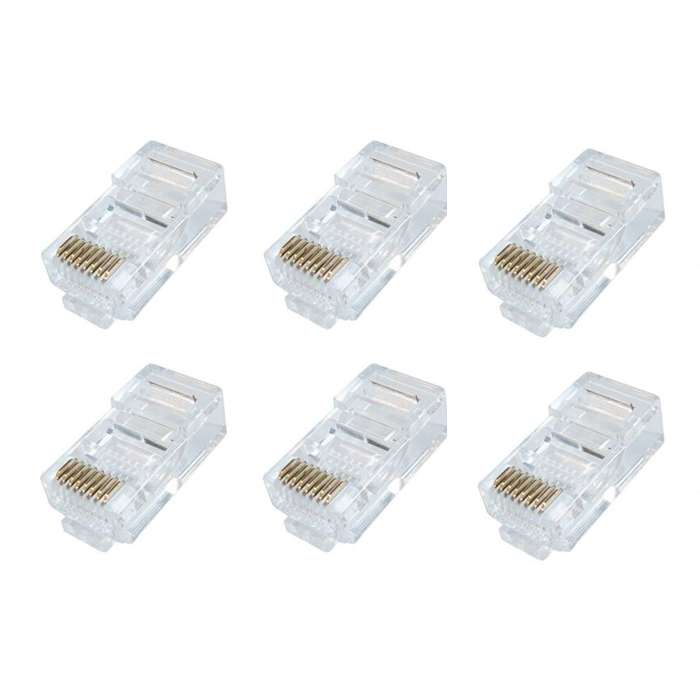 کانکتور شبکه cat5 مدل RJ45 بسته 6 عددی کانکتور شبکه cat5 مدل RJ45 بسته 6 عددی