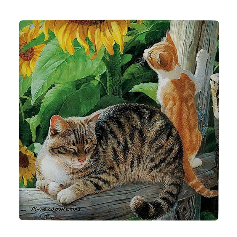 زیر لیوانی  طرح نقاشی گربه ها کد    6096828_5275