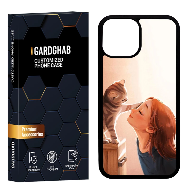 کاور گارد قاب مدل دورژله ای پشت گلس دخترانه مناسب برای گوشی موبایل اپل iPhone 13 Mini