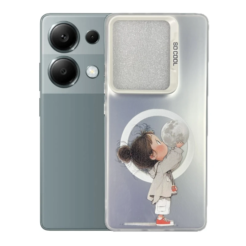 کاور طرح دختر و ماه مناسب برای گوشی موبایل شیائومی Redmi Note 13 Pro 4g