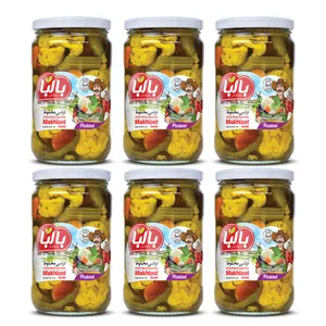 ترشی مخلوط ریز شیشه ای بالبا - 670 گرم بسته 6 عددی