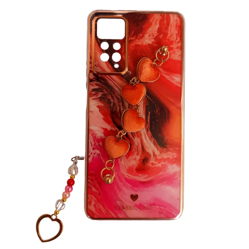 کاور طرح ماربل مدل قلب کد A9943 مناسب برای گوشی موبایل شیائومی Redmi Note 11 Pro 4G / Note 11 Pro 5G به همراه بند آویز