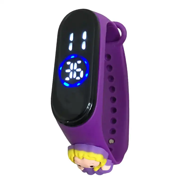 ساعت مچی دیجیتال مدل ضدآب سیلیکونی طرح دخترک پرنسس کد W G P PER99