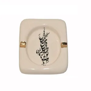 زیر سیگاری سفالی مدل طلادار کد 653