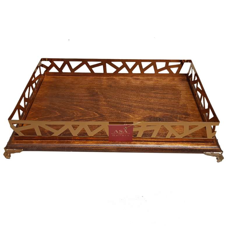 سینی مستطیل چوبی سنگی آسا گالری مدل 2320-2-B