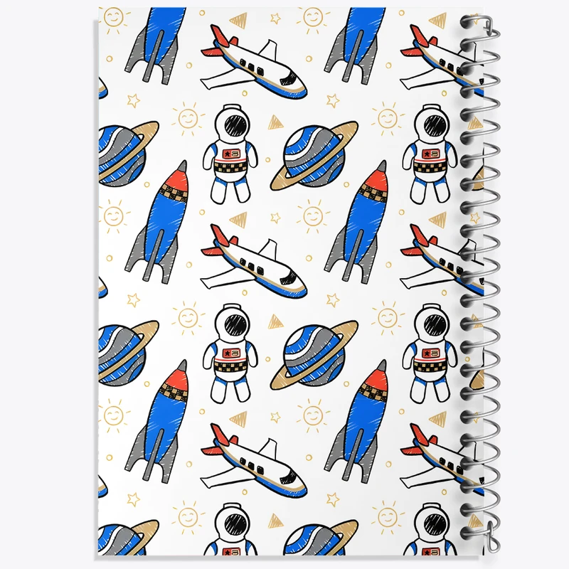 دفتر شطرنجی 50 برگ خندالو طرح پترن فضایی و فضانورد کد N5609