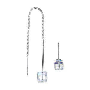 گوشواره نقره زنانه کوبیک مدل QE-0940