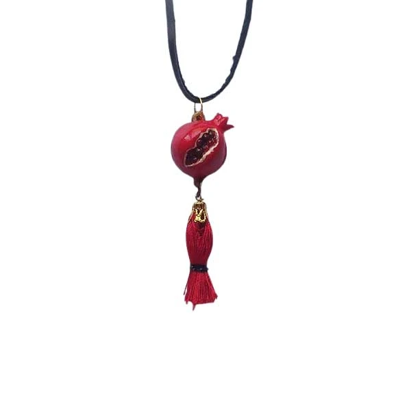 گردنبند زنانه مدل انار یلدا با آویز منگوله کد NC189