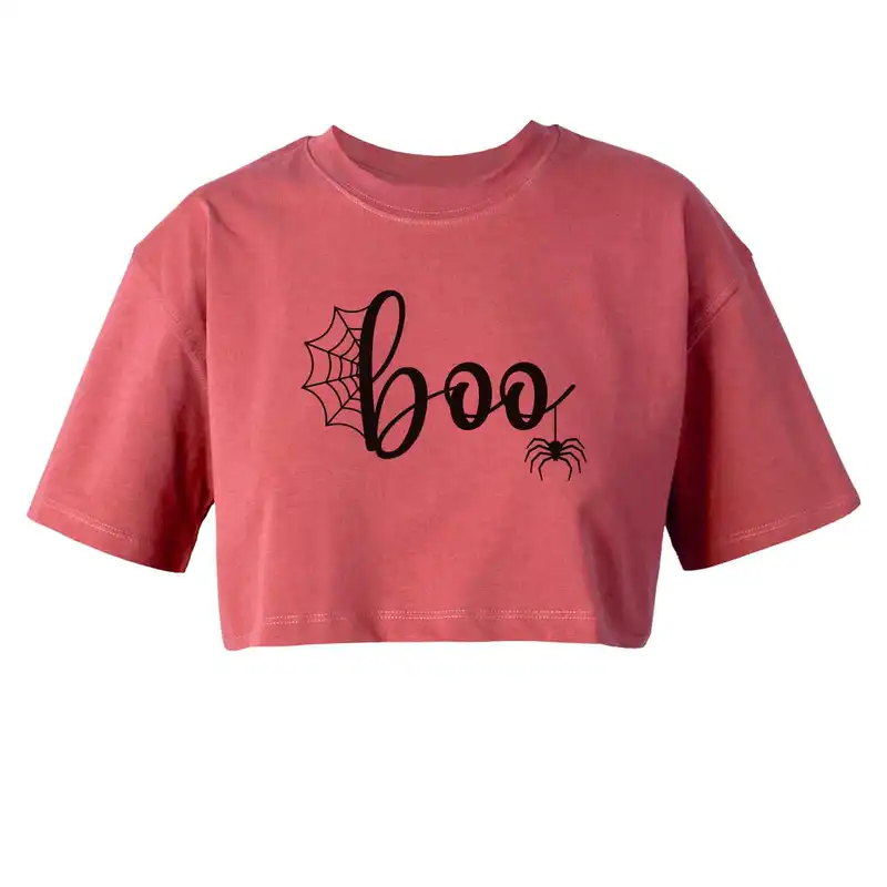 کراپ‌تاپ آستین کوتاه زنانه مدل boo کد K382 a