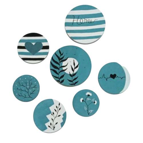 بشقاب دیوارکوب سفالی طرح مدرن مجموعه 7 عددی