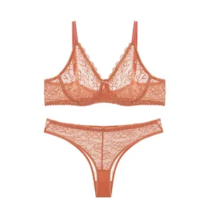 ست شورت و سوتین زنانه مدل تمام گیپور فنردار