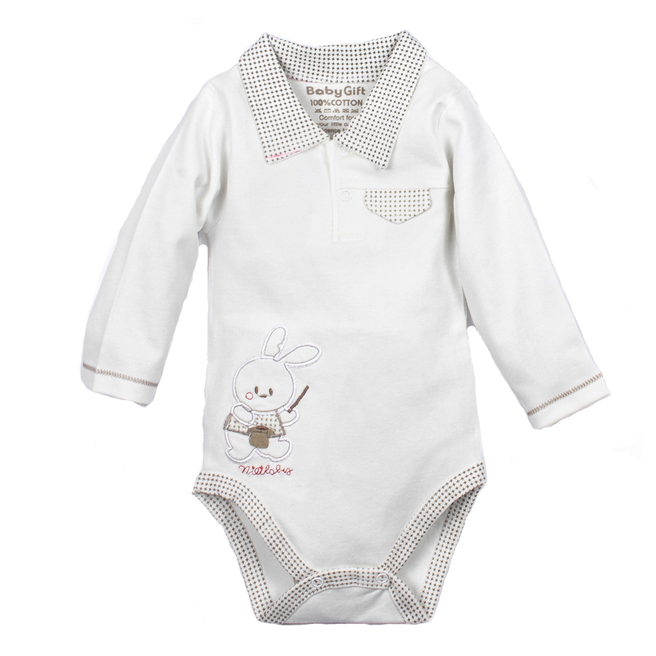 بادی آستین بلند نوزادی مدل شعبده باز کد 3700