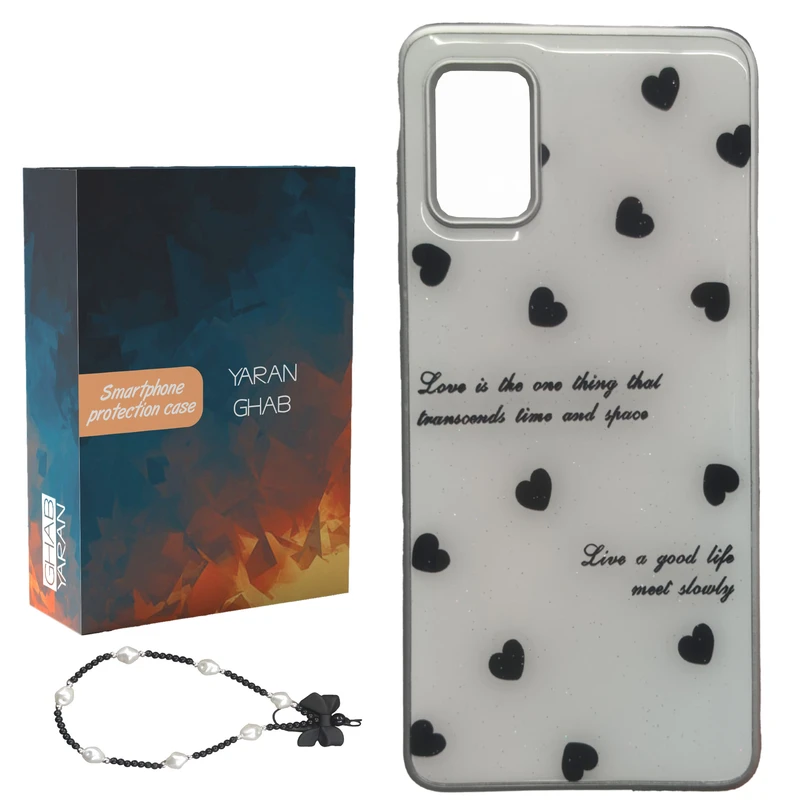 کاور قاب یاران مدل قلب مناسب برای گوشی موبایل سامسونگ Galaxy A12 به همراه بنداویز